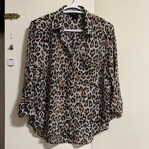 H&M Animal Print Button Down Shirt